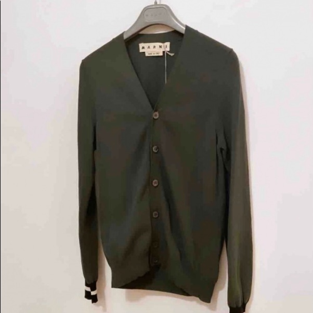 Marni SS17 Runway Varsity Stripe Cardigan